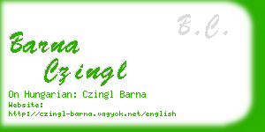 barna czingl business card